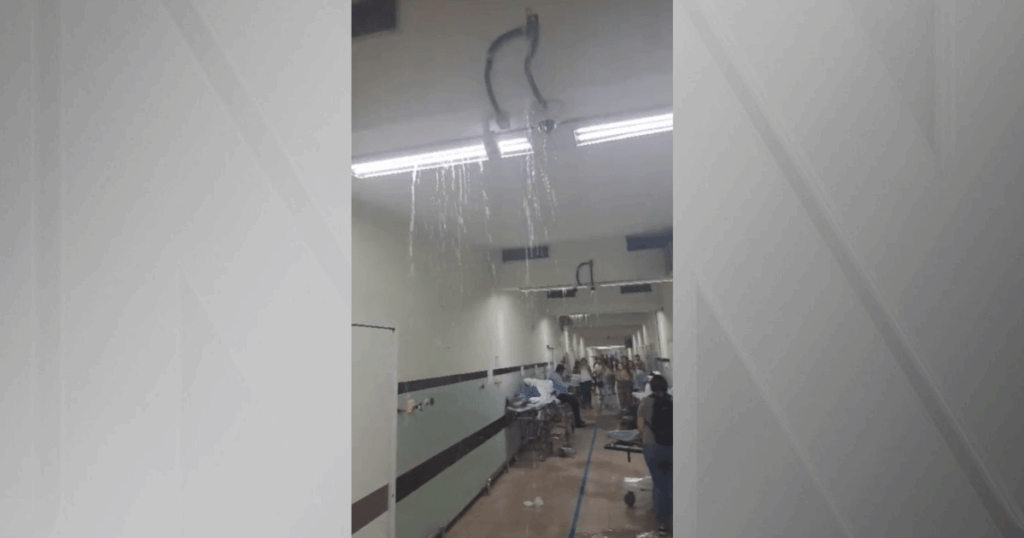 Vídeo: fortes chuvas causam vazamentos em hospital de Belo Horizonte (MG)