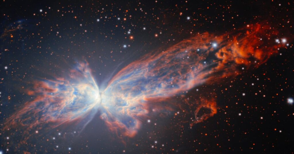 ‘Borboleta cósmica’? Entenda como se formou imagem capturada por telescópio no Chile