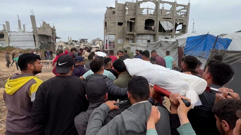 Vídeo. Palestina: funeral em Jabalia após ataque israelita a velório em Gaza apesar de cessar-fogo