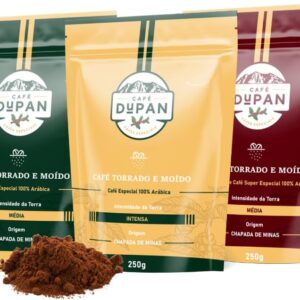 Café Dupan 100% Arábica Kit 3 Pacotes Desgustação Moído 250g (Torra Intensa, Média, Especial)