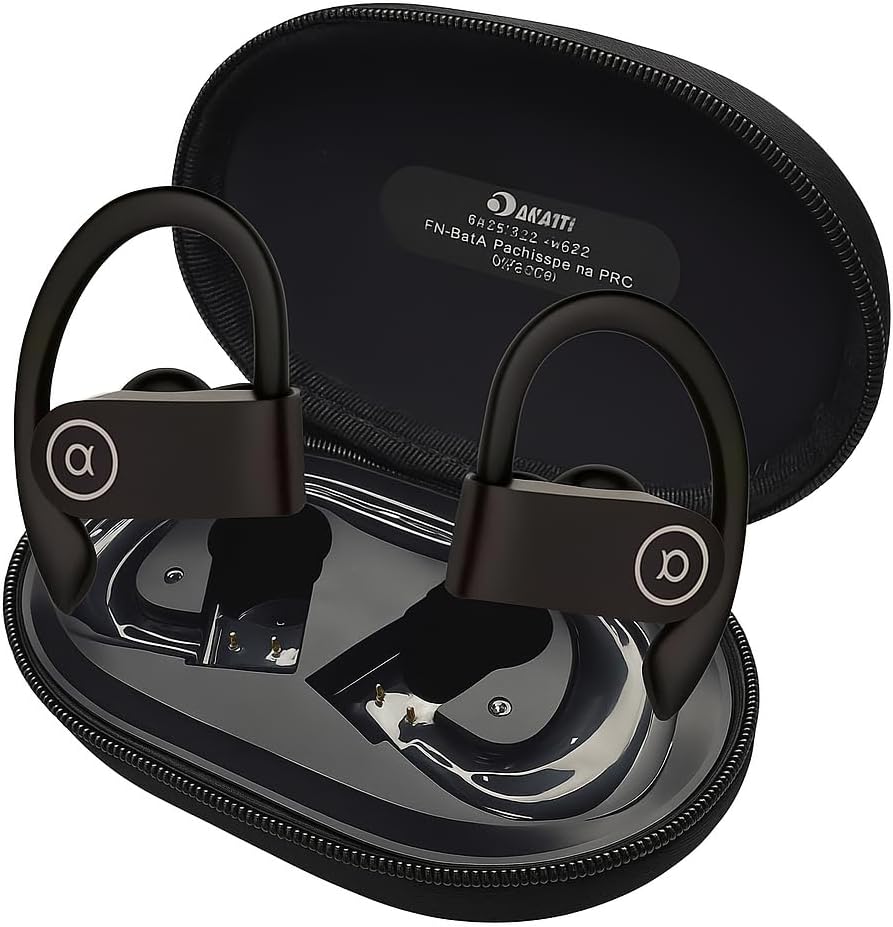Fone de Ouvido Bluetooth 5.4, IPX5 à Prova D'Água, 45h de Bateria, Com Microfone Embutido. Design Esportivo Ergonômico Ideal Para Esportes Corridas Atividades Físicas Videogame IPhone Android Premium