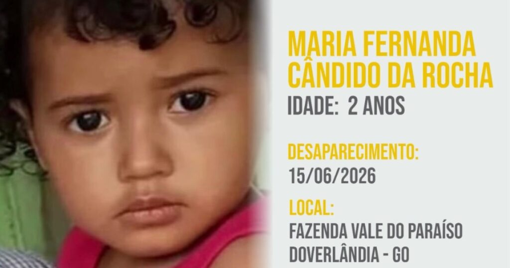 Bebê desaparece em fazenda de Goiás; buscas se concentram em represa próxima à casa