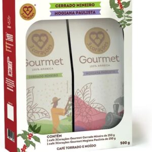3 Corações Kit Café Gourmet Torrado e moído - Cerrado Mineiro e Mogiana Paulista, 2x250g