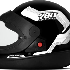CAPACETE FECHADO PRO TORK SPORT MOTO 788 PRETO - BRANCO TAM. 56
