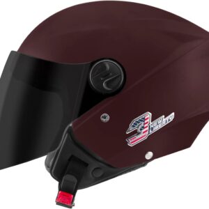 CAPACETE ABERTO PRO TORK NEW LIBERTY 3 ELITE FOSCO VERMELHO TAM. 60 VIS. FUMÊ