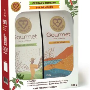 3 Corações Kit Café Gourmet Torrado e moído - Cerrado Mineiro e Sul de Minas, 2x250g