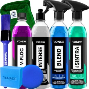 Kit Lavagem Automotiva Carro Moto V-Floc Blend Spray Sintra Fast Intense Pano Aplicador Pincel